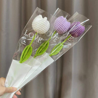 Tulipe tricotée à la main au crochet