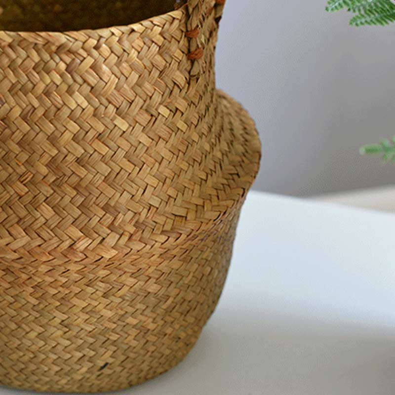Panier en jonc de mer tissé Ownkoti, panier de rangement pour pots de fleurs (lot de 2)
