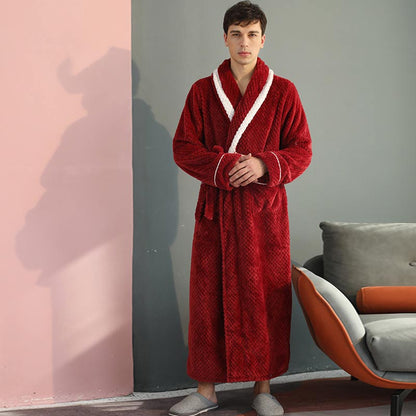 Pyjama en polaire épaisse, peignoir confortable