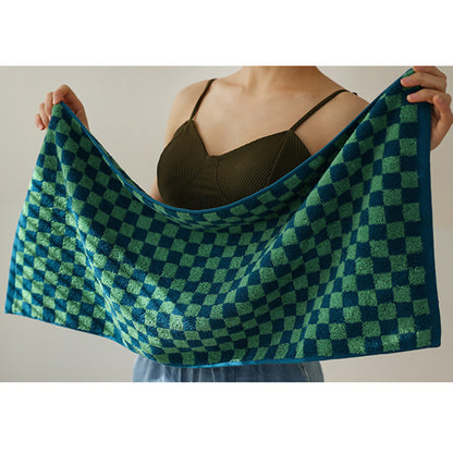 Serviette en coton respirant avec motif damier rétro