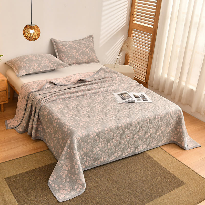 Ownkoti – Couette en gaze de coton à motif de fleurs de cerisier