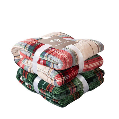 Couverture épaisse classique Ownkoti avec motif à carreaux de Noël