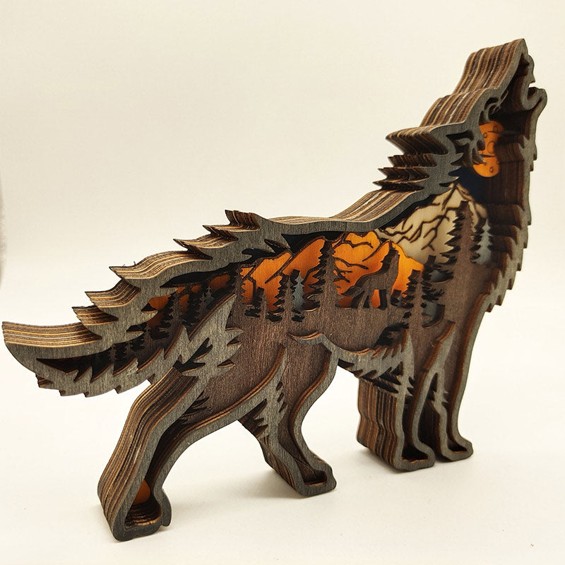 Décoration créative d'animaux de la forêt Ownkoti – Loup