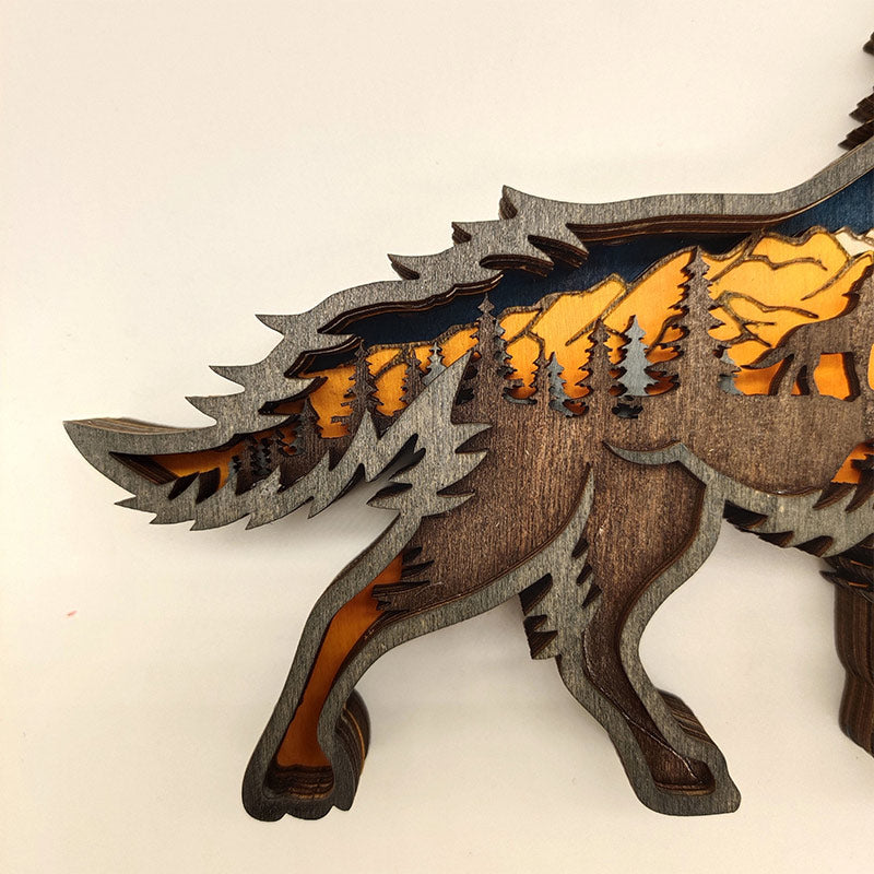 Décoration créative d'animaux de la forêt Ownkoti – Loup