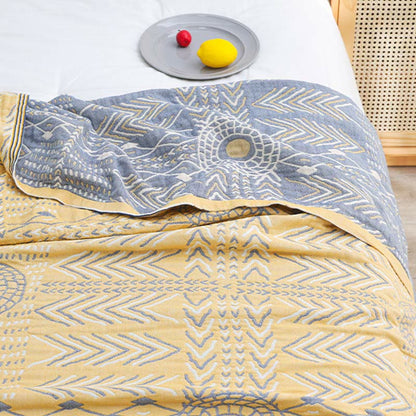Couette réversible en coton doux à motif géométrique