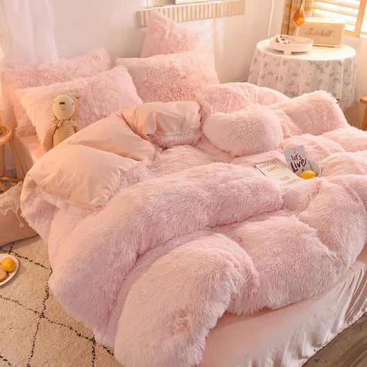 Parure de lit moelleuse avec housse de couette et taie d'oreiller