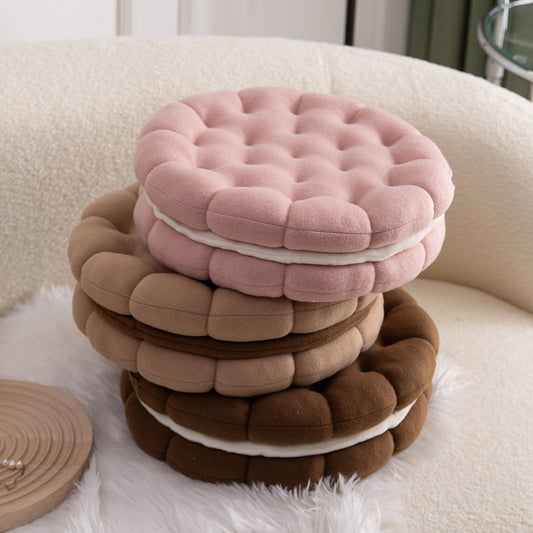 Coussin de siège mignon en forme de biscuit en forme de cercle