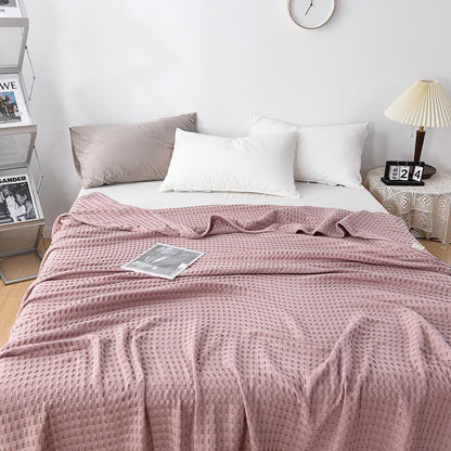 Couette réversible en coton gaufré uni