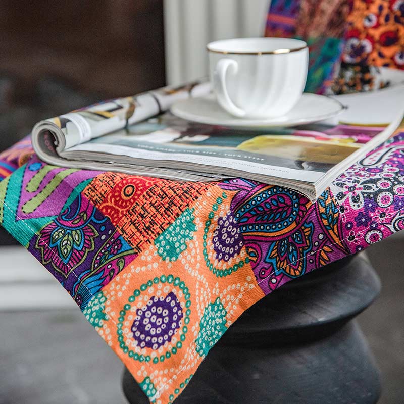 Rideaux de fenêtre en coton et lin colorés style bohème Ownkoti