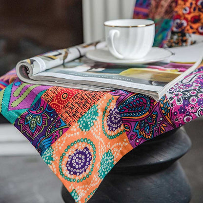 Rideaux de fenêtre en coton et lin colorés style bohème Ownkoti