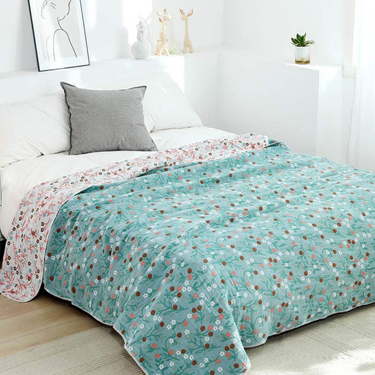Couette réversible rétro, couette douce à motif floral
