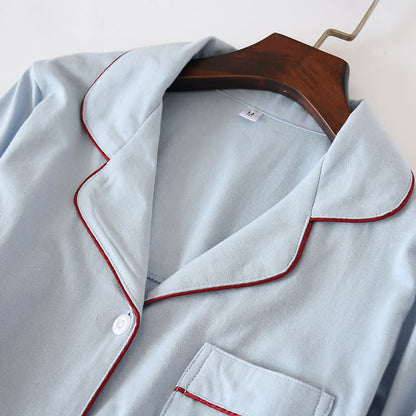 Chemise de nuit en coton uni avec patte de boutonnage