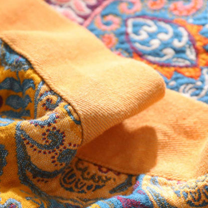 Couette confortable réversible en coton orange foncé