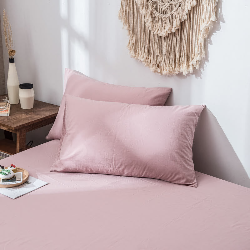 Taie d'oreiller simple en coton doux Ownkoti (lot de 2) - Rose - 48 cm x 74 cm - image 3