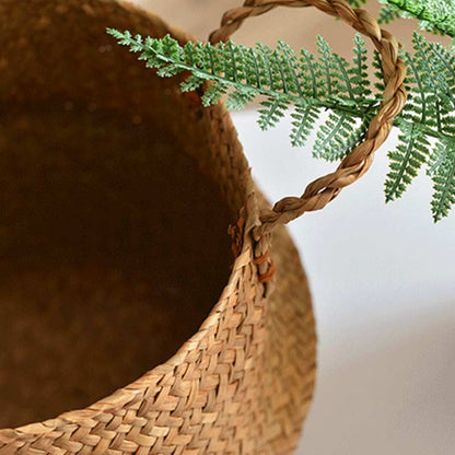 Panier en jonc de mer tissé Ownkoti, panier de rangement pour pots de fleurs (lot de 2)