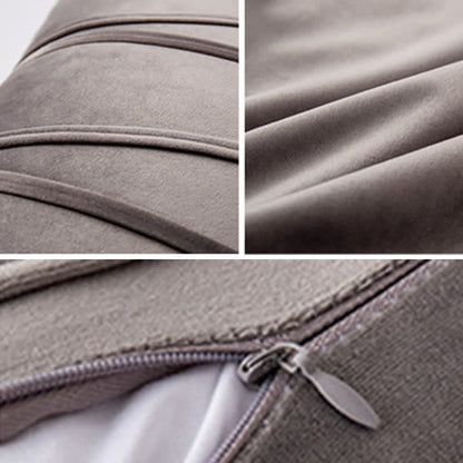 Housse de coussin décorative en velours doux à motif rayé