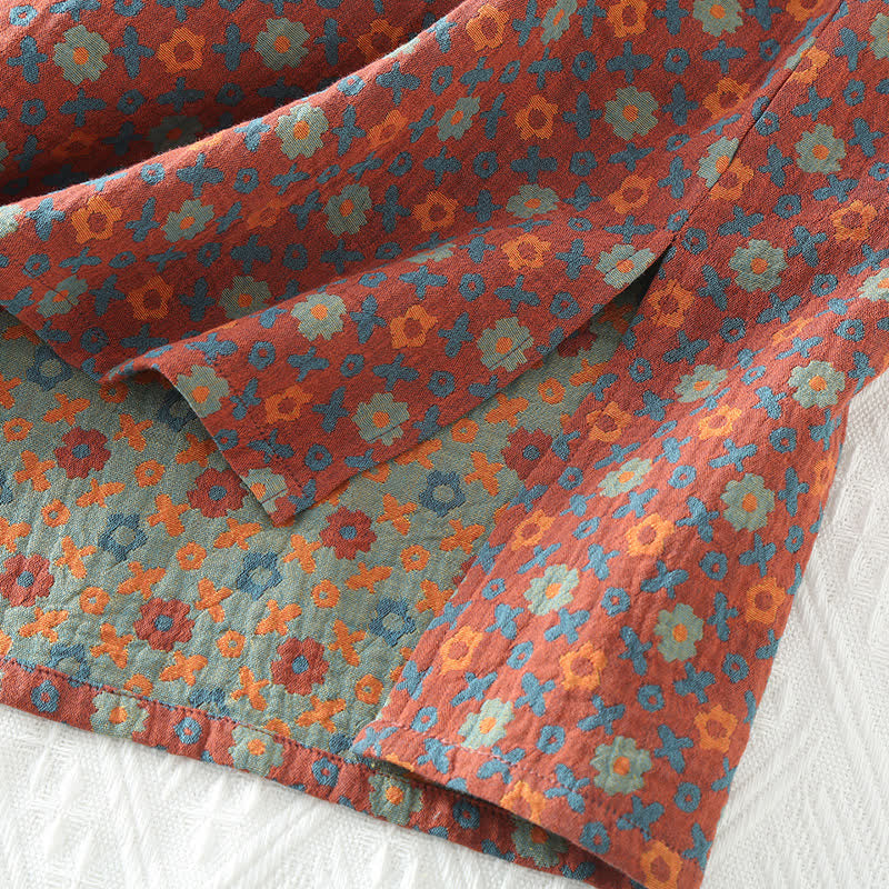 Chemise de nuit en coton doux à col rond et motif floral