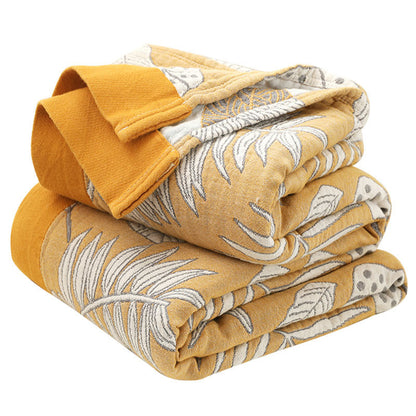 Couverture douce et réversible en gaze de coton à motifs