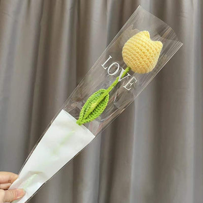 Tulipe tricotée à la main au crochet