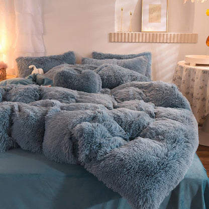 Parure de lit moelleuse avec housse de couette et taie d'oreiller