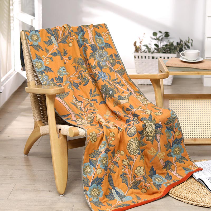 Serviette de bain réversible avec motif hibiscus aux couleurs vives
