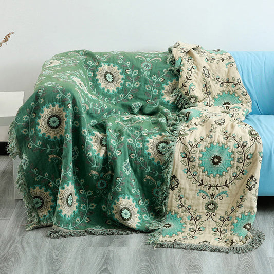 Housse de canapé rétro Ownkoti, couverture réversible en coton