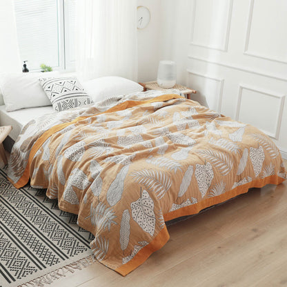 Couverture douce et réversible en gaze de coton à motifs