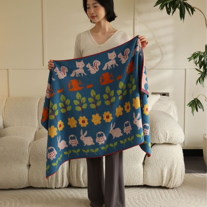 Serviette de bain en coton doux avec motif animal et fleur