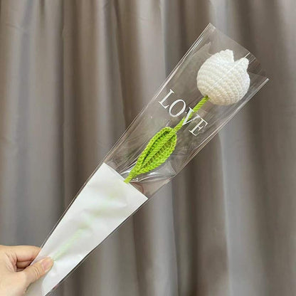 Tulipe tricotée à la main au crochet