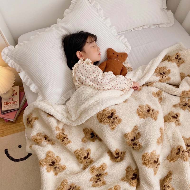 Couverture réversible Ownkoti avec un joli motif d'ours